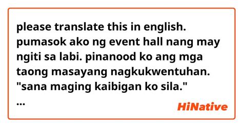 di pumasok in english|PUMASOK: Tagalog.